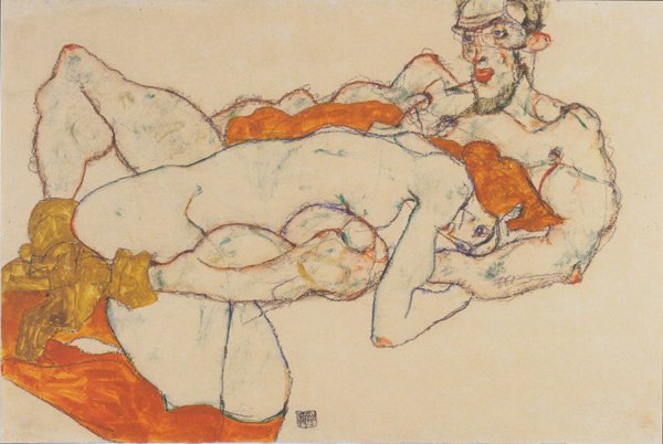 Egon Schiele. Lovers, 1909. 