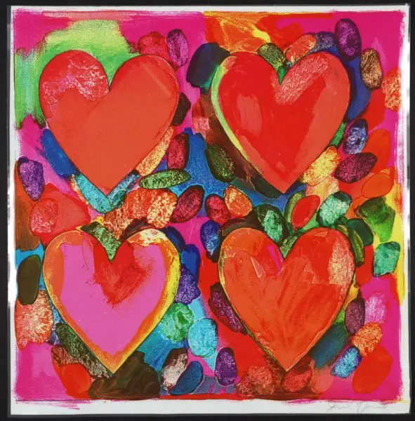 Four Hearts 1969 by Jim Dine born 1935 | Birthday Wishes Expert