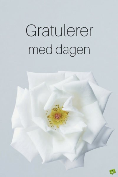 Gratulerer med dagen.