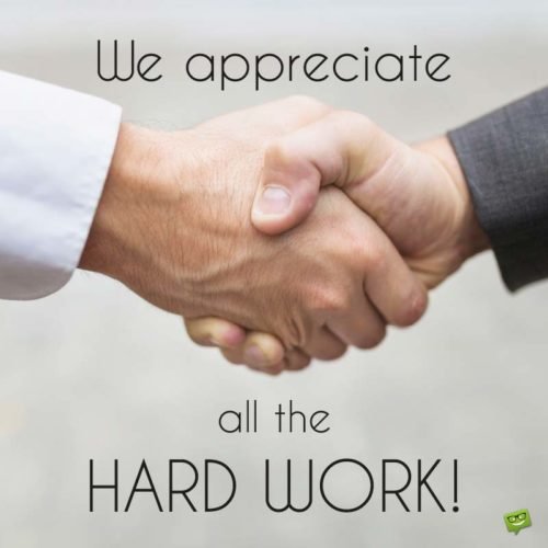 We appreciate all the hard work.