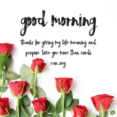 Morning love your saying good to Good Morning