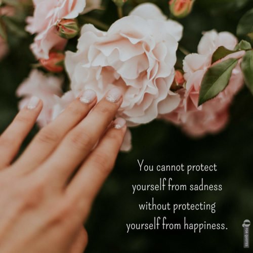You cannot protect yourself from sadness without protecting yourself from happiness. Jonathan Safran Foer