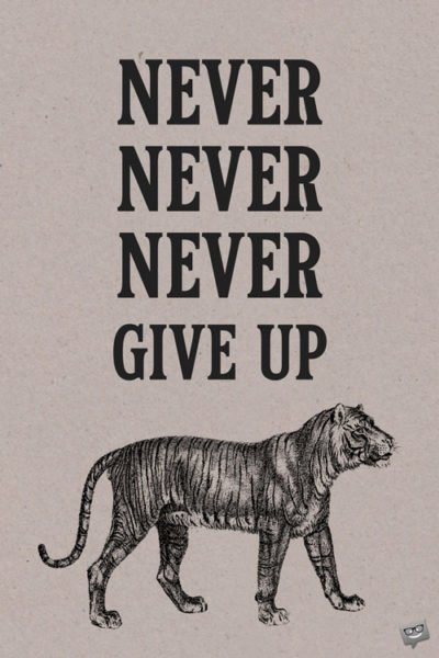 Never, never, never give up!