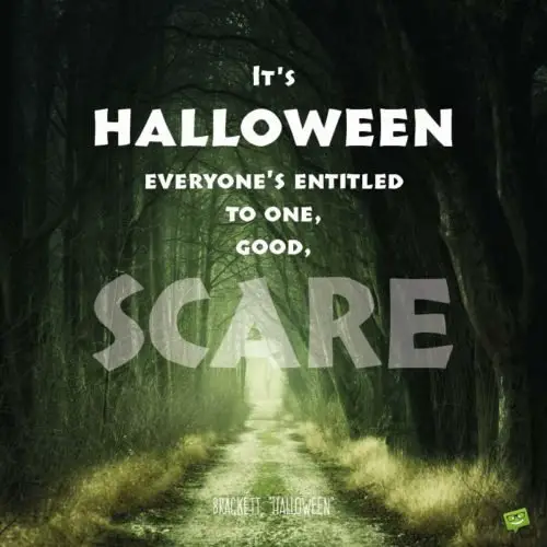 Famous Halloween Quote. | Birthday Wishes Expert It's Halloween, everyone's entitled to one good scare - Leigh Brackett, "Halloween"