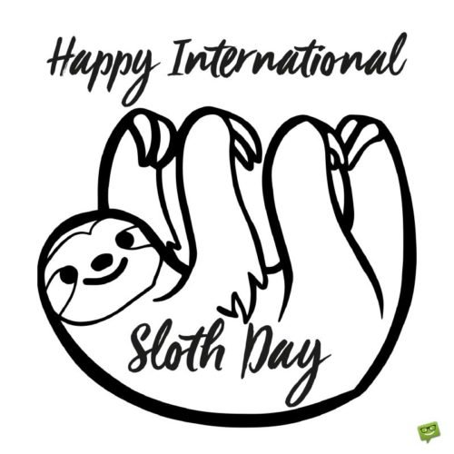 International Sloth Day Quote. | Birthday Wishes Expert Happy International Sloth Day!