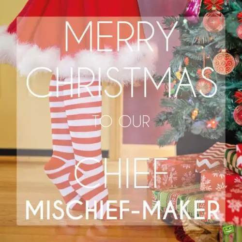 Merry Christmas to our chief mischief-maker.