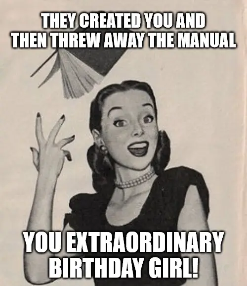Funny throwing book vintage woman meme for a birthday girl.