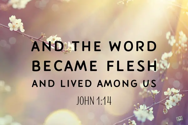 And the world became flesh and lived among us. John 1:14