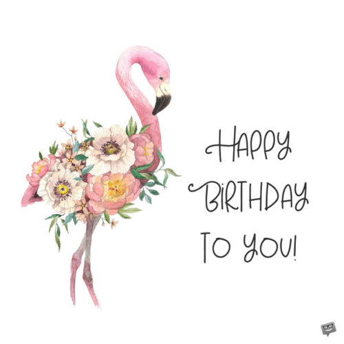 Happy Birthday image for girl with flamingo. | Birthday Wishes Expert Happy Birthday to you.