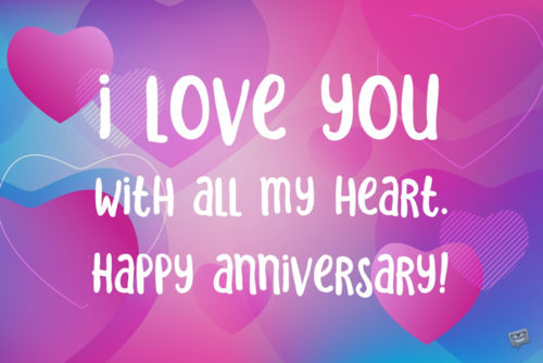 Happy Anniversary wish for husband on an image you can share with him.