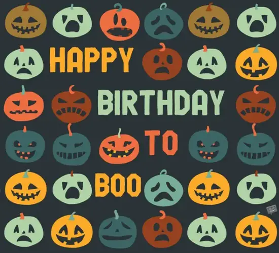 Funny birthday image for someone born on Halloween.