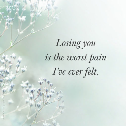 Quote about losing a loved one and the pain that follows. On image with flowers. | Birthday Wishes Expert Quote about losing a loved one and the sorrow that follows.