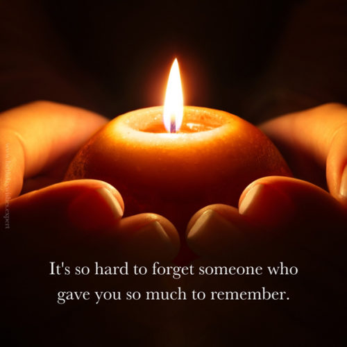 Quote about losing a love one. On image with hands holding a candle. | Birthday Wishes Expert Quote about losing a loved one on image for easy sharing.