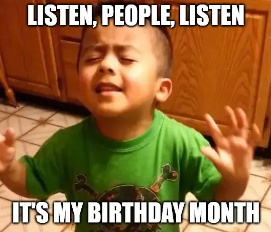 Слушай, это месяц моего дня рождения, слушай, мем с Линдой, детка