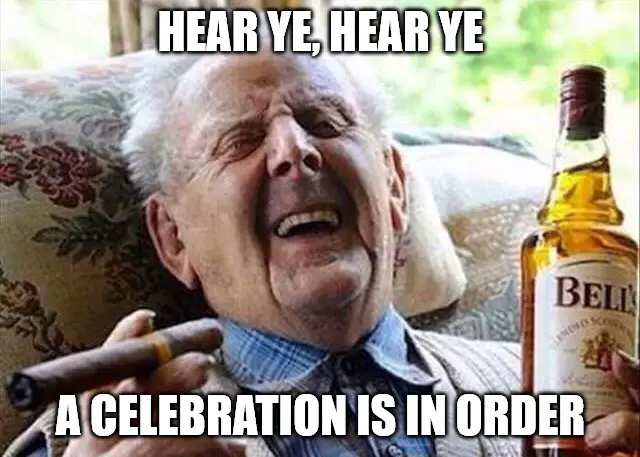 Old Man Celebration Meme.