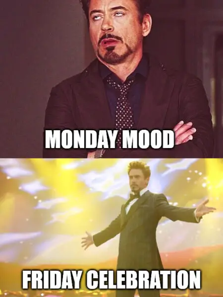 Bored and Tony Stark success Celebration Meme.