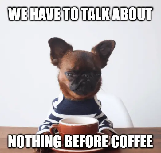 Good morning coffee meme.