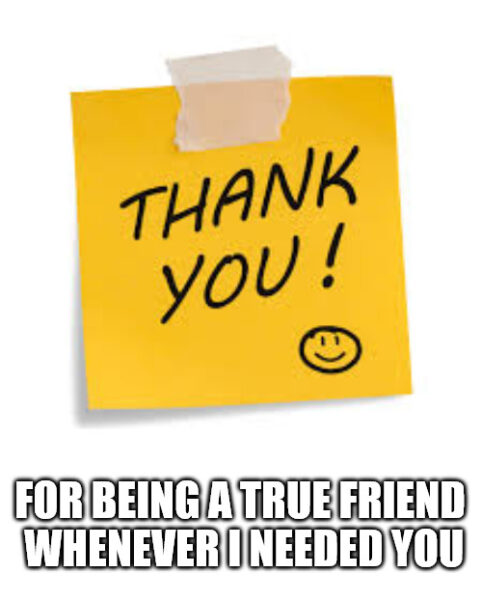 Thank you meme with post it.