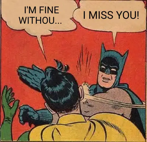 Batman slapping Robin meme.