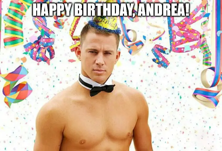 Happy Birthday, Andrea - Cat Celebration Meme