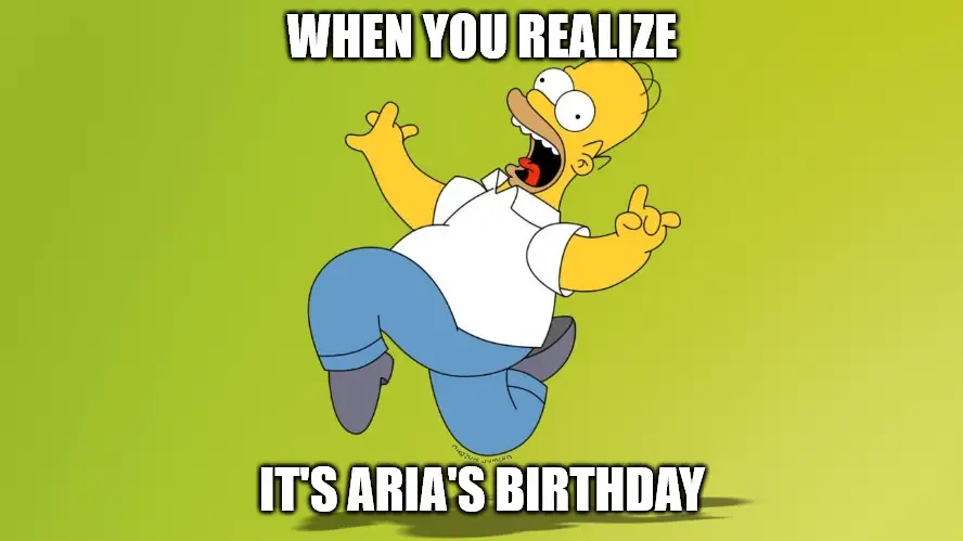 Happy Birthday, Aria - Homer Simpson Celebrate Meme Meme.