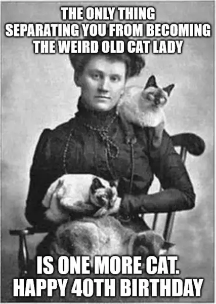 Vintage Cat Lady Meme for her.
