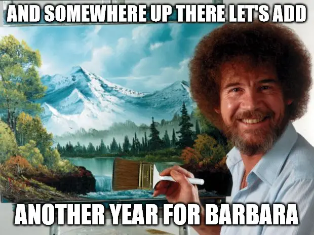 Funny Bob Ross Birthday Meme for Barbara