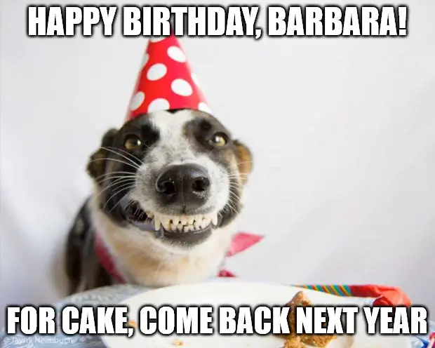 Birthday Dog Meme for Barbara | Birthday Wishes Expert Birthday Dog Meme for Barbara