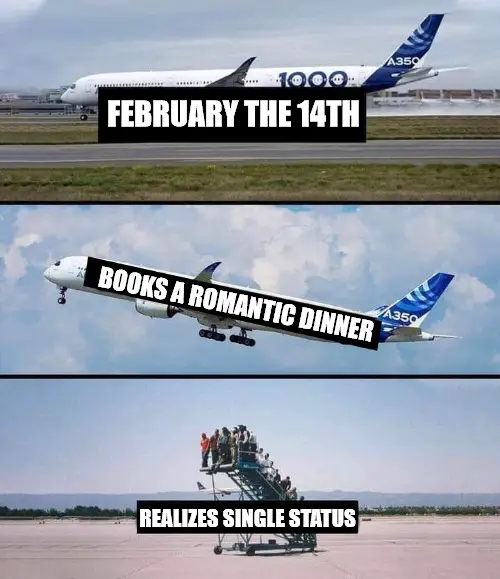 Funny single on Valentine's meme.