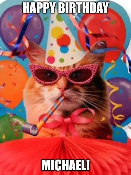 Happy Birthday, Michael - Cat Celebration Meme | Birthday Wishes Expert Happy Birthday, Michael - Cat Celebration Meme
