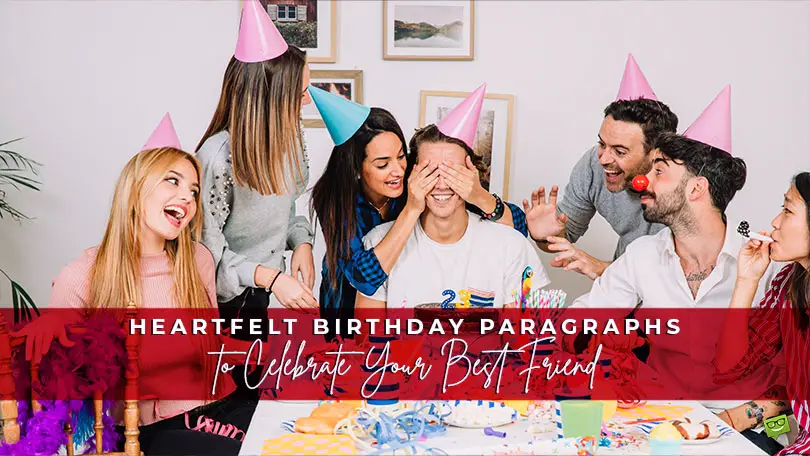 Featured image for a blog post with birthday paragraphs for best friend.