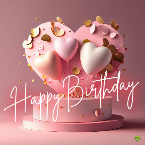 Cute and sweet happy birthday image for girlfriend.