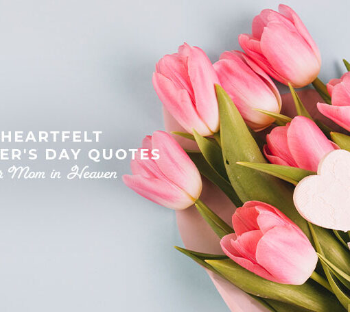 Featured image for a blog post with mother's day wishes and quotes for mom in heaven.