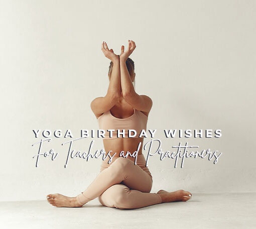 Featured image for a blog post with yoga birthday wishes.