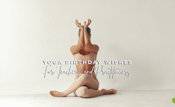 Featured image for a blog post with yoga birthday wishes.