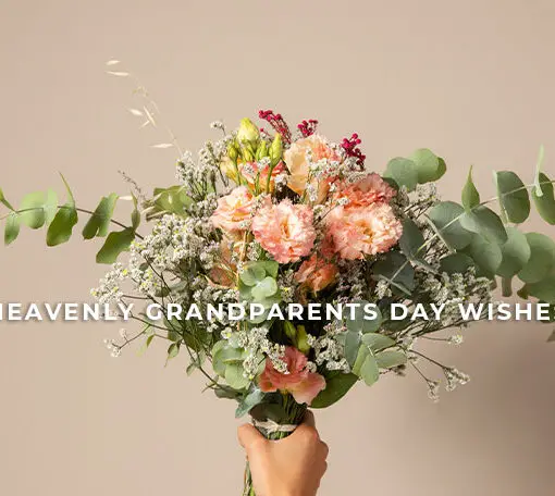 Featured image for a blog post with wishes and messages for grandparents' day in heaven.