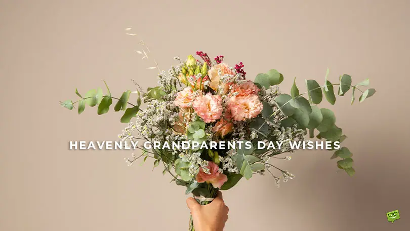 Featured image for a blog post with wishes and messages for grandparents' day in heaven.