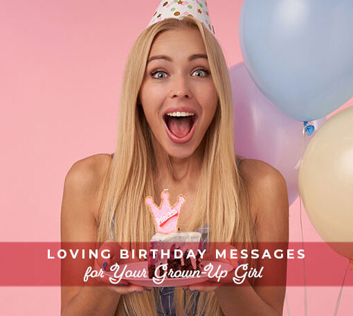 Featured image for a blog post with birthday wishes and messages for grown daugher.