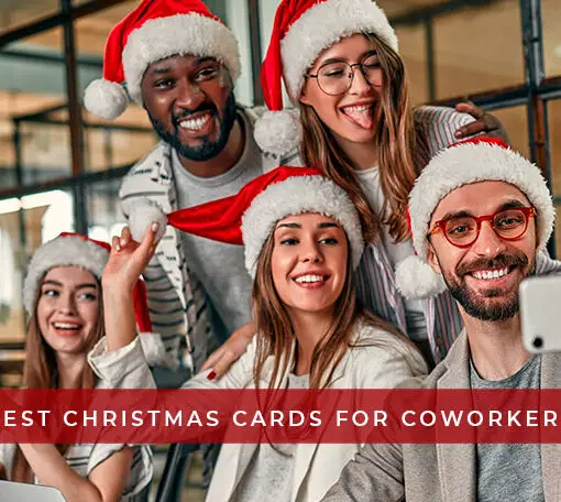 Featured image for post that features the best Christmas cards for coworkers.