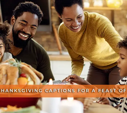 Featured image for a blog post with Funny Thanksgiving Captions.